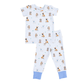 ANGEL DEAR Bestie Dogs Blue - Short Sleeve Lounge Set