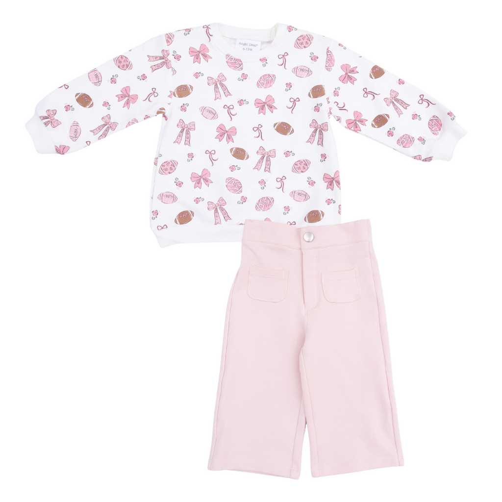 ANGEL DEAR Footballs And Bows - Oversized Sweatshirt And Baby Bells