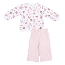 ANGEL DEAR Footballs And Bows - Oversized Sweatshirt And Baby Bells