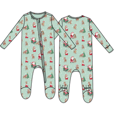 ANGEL DEAR Vintage Reindeer & Santa Uni - 2 Way Zipper Footie