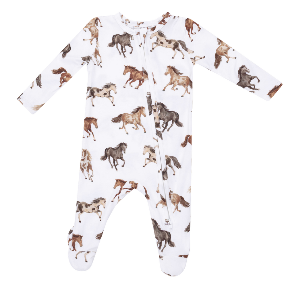 ANGEL DEAR Wild Horses - 2 Way Zipper Footie