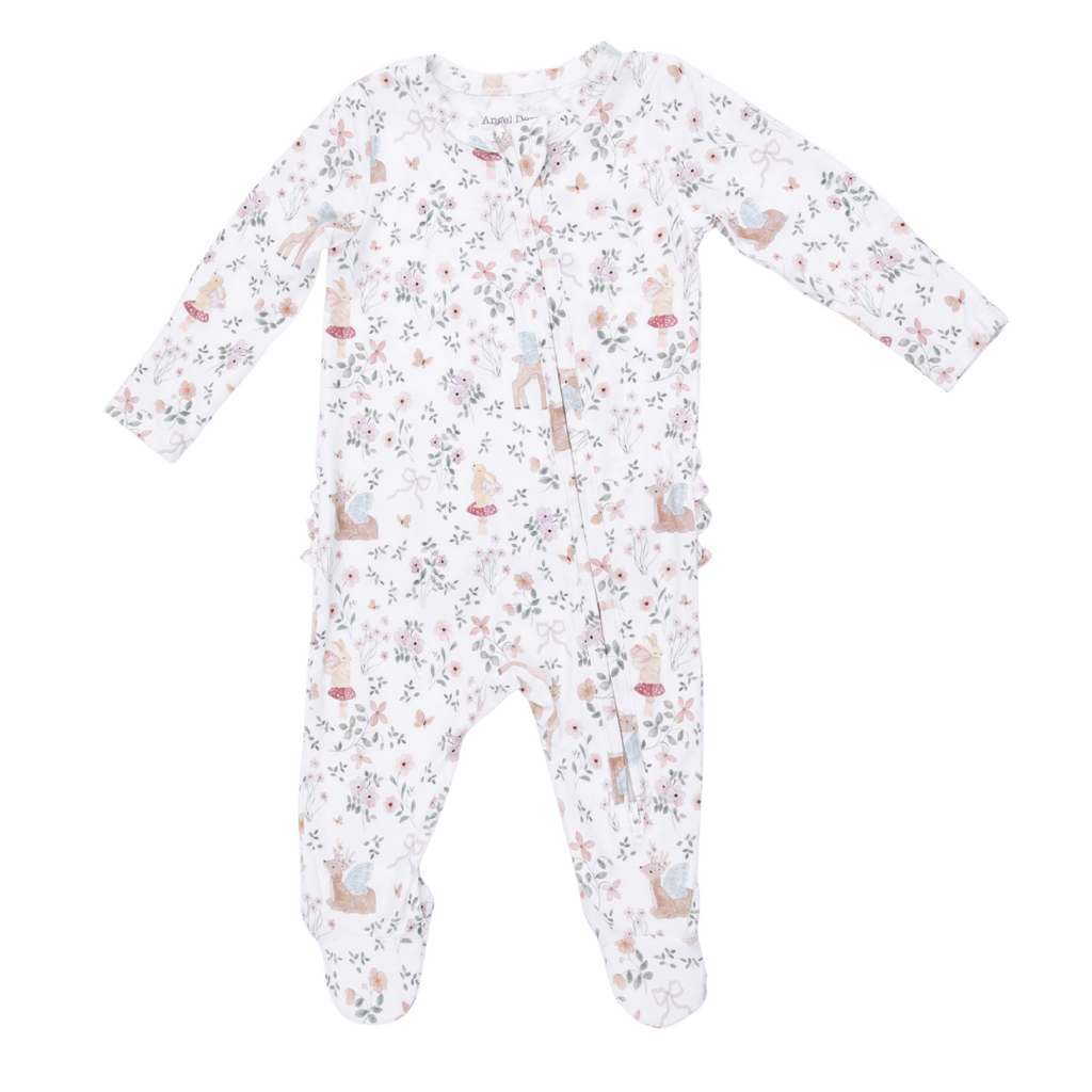 ANGEL DEAR Enchanted Woodland - 2 Way Ruffle Back Zipper Footie