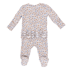 ANGEL DEAR Hazel Floral - 2 Way Ruffle Back Zipper Footie