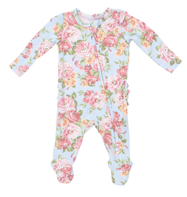 ANGEL DEAR Angeline Floral - 2 Way Ruffle Back Zipper Footie