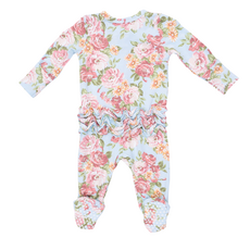 ANGEL DEAR Angeline Floral - 2 Way Ruffle Back Zipper Footie