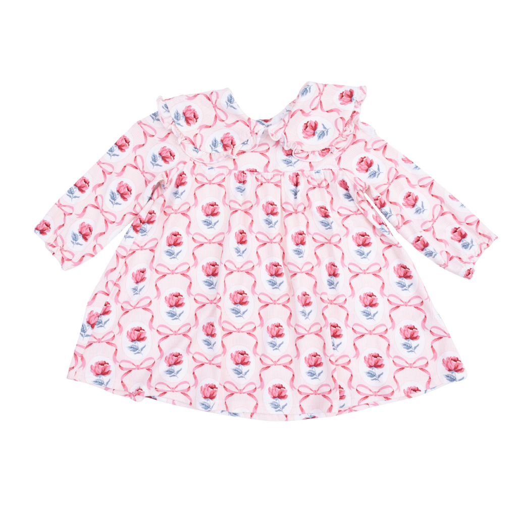 ANGEL DEAR Leslie Rose - Sofia Dress With Oversize Collar And Bloomer