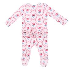 ANGEL DEAR Leslie Rose - 2 Way Ruffle Back Zipper Footie