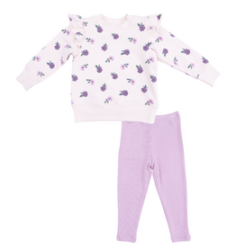 ANGEL DEAR Violetta Floral - Ruffle Sweatshirt And Legging