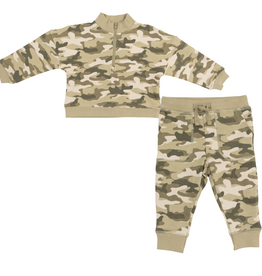 ANGEL DEAR Camo French Terry - Half Zip Sweatshirt w/Joggers
