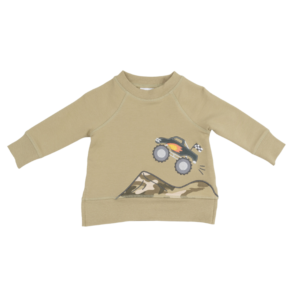 ANGEL DEAR Monster Truck Applique Sweatshirt