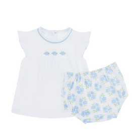 MAGNOLIA BABY Dreamy Hydrangeas Hand-Embroidered Ruffle Diaper Cover Set