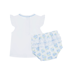 MAGNOLIA BABY Dreamy Hydrangeas Hand-Embroidered Ruffle Diaper Cover Set