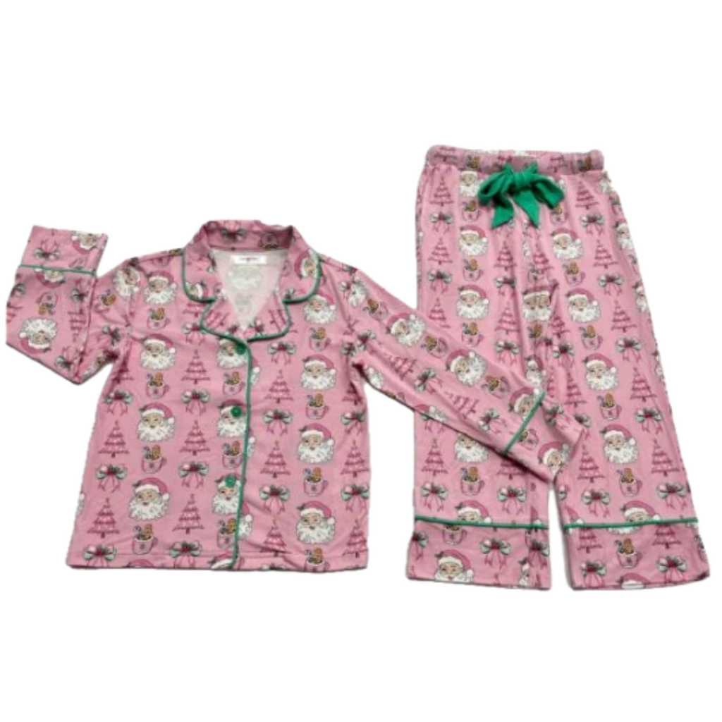 LULU BEBE Santa Viscose Button Down PJ