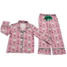 LULU BEBE Santa Viscose Button Down PJ