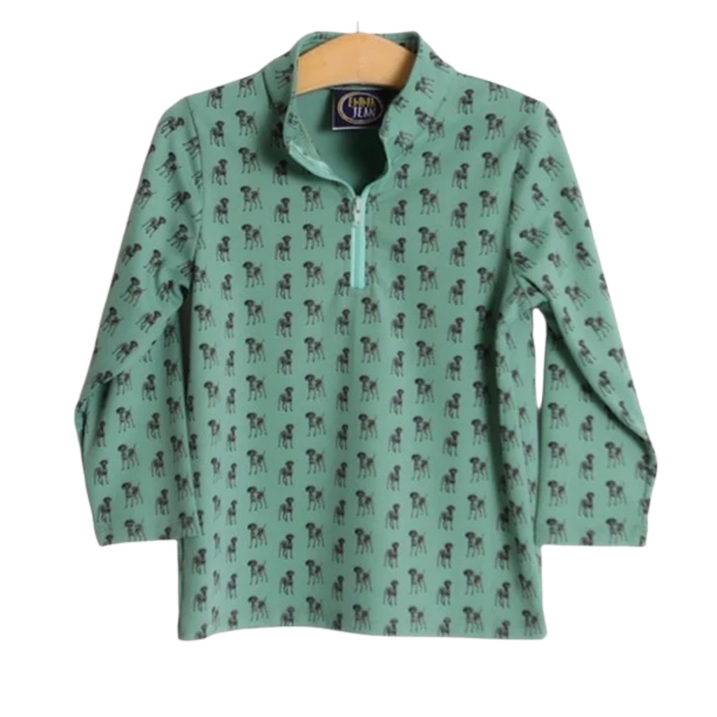 EMMA JEAN KIDS Ethan 1/4 Zip Pullover Dog Print