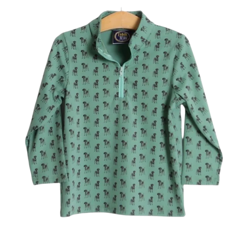 EMMA JEAN KIDS Ethan 1/4 Zip Pullover Dog Print