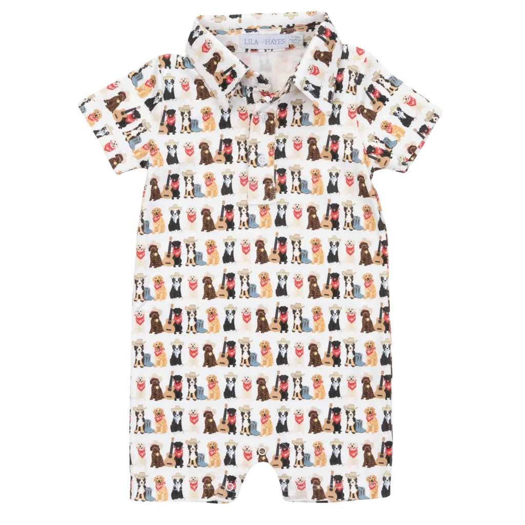 Lila + Hayes Western Pups Tripp Shortall Polo