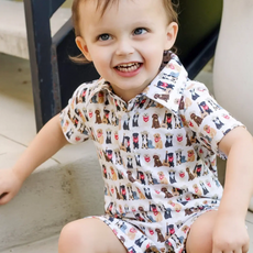 Lila + Hayes Western Pups Tripp Shortall Polo