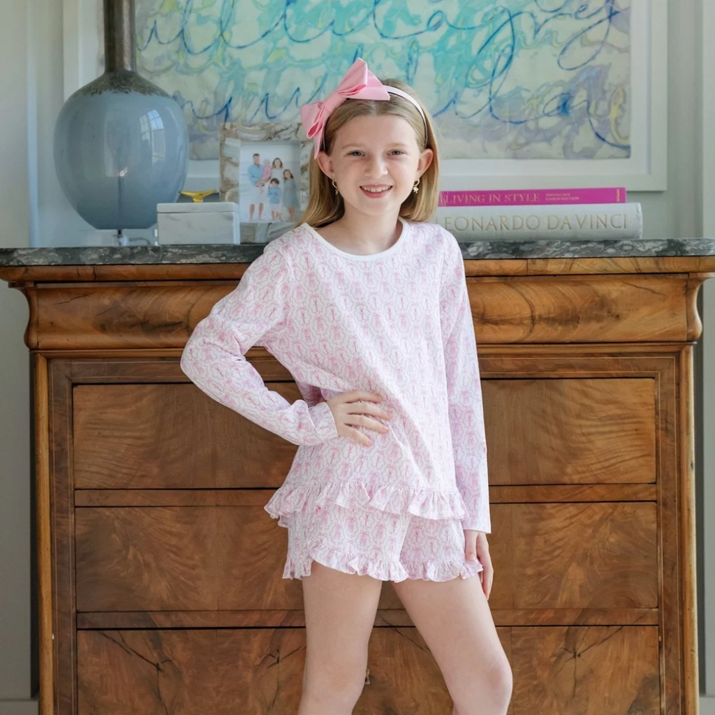 Lila + Hayes Rorie Girl's Short Set-Ballet and Bows