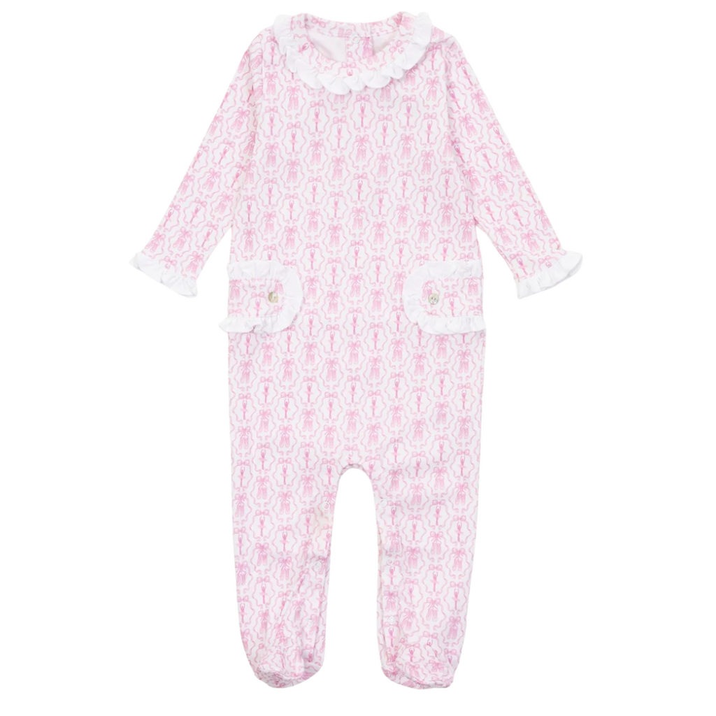Lila + Hayes Lucy Girl's Romper-Ballet and Bows