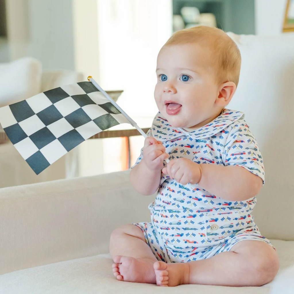 Lila + Hayes Henry Boy's Pima Cotton Shortall-Grand Prix