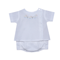 BABY SEN White Riley Boy Diaper Set-Ducks