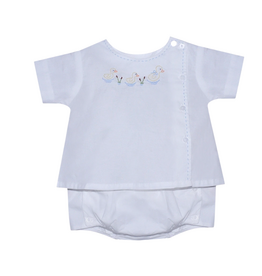 BABY SEN White Riley Boy Diaper Set-Ducks