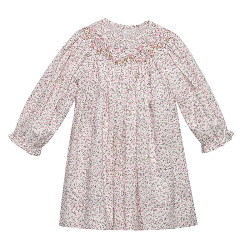 REMEMBER NGUYEN Pink Flower Savannah Bishop Dress-Garden Whispers