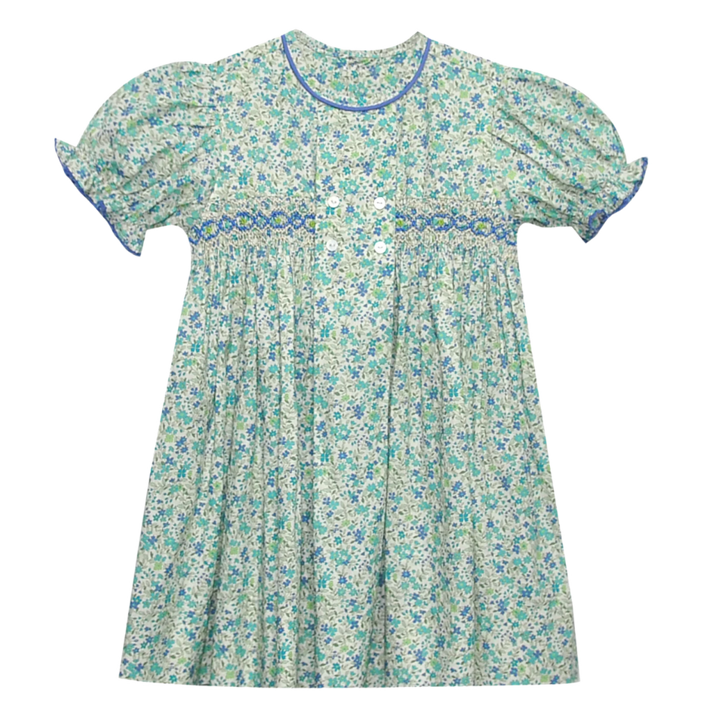 REMEMBER NGUYEN Blue Flowers Ava Rose Dress