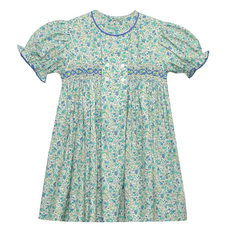REMEMBER NGUYEN Blue Flowers Ava Rose Dress