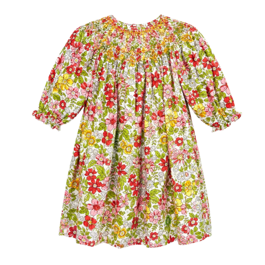 Rosalina Baby Collection Bishop Long Sleeve with Red/Pink Flowers