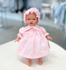 Rosalina Baby Collection 10"Abby Doll with Pink Roselle Bishop & Bonnet