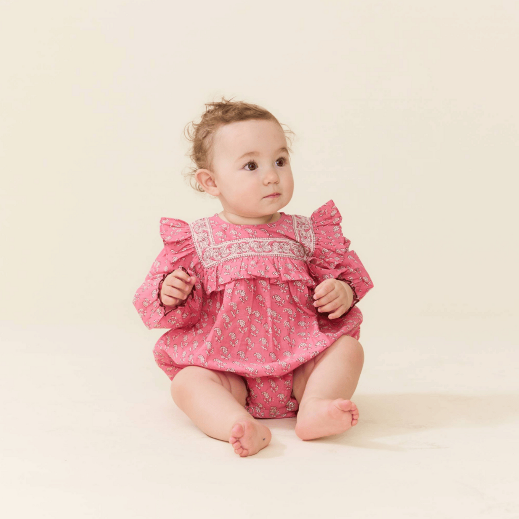 PINK CHICKEN Baby Girls Quinn Bubble - Small Paisley