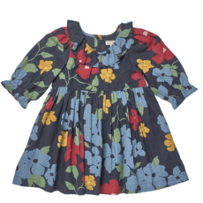 PINK CHICKEN Girls Amara Dress - Navy Hibiscus Floral