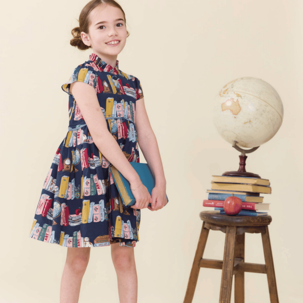 PINK CHICKEN Girls Fatima Dress - Bookshelf