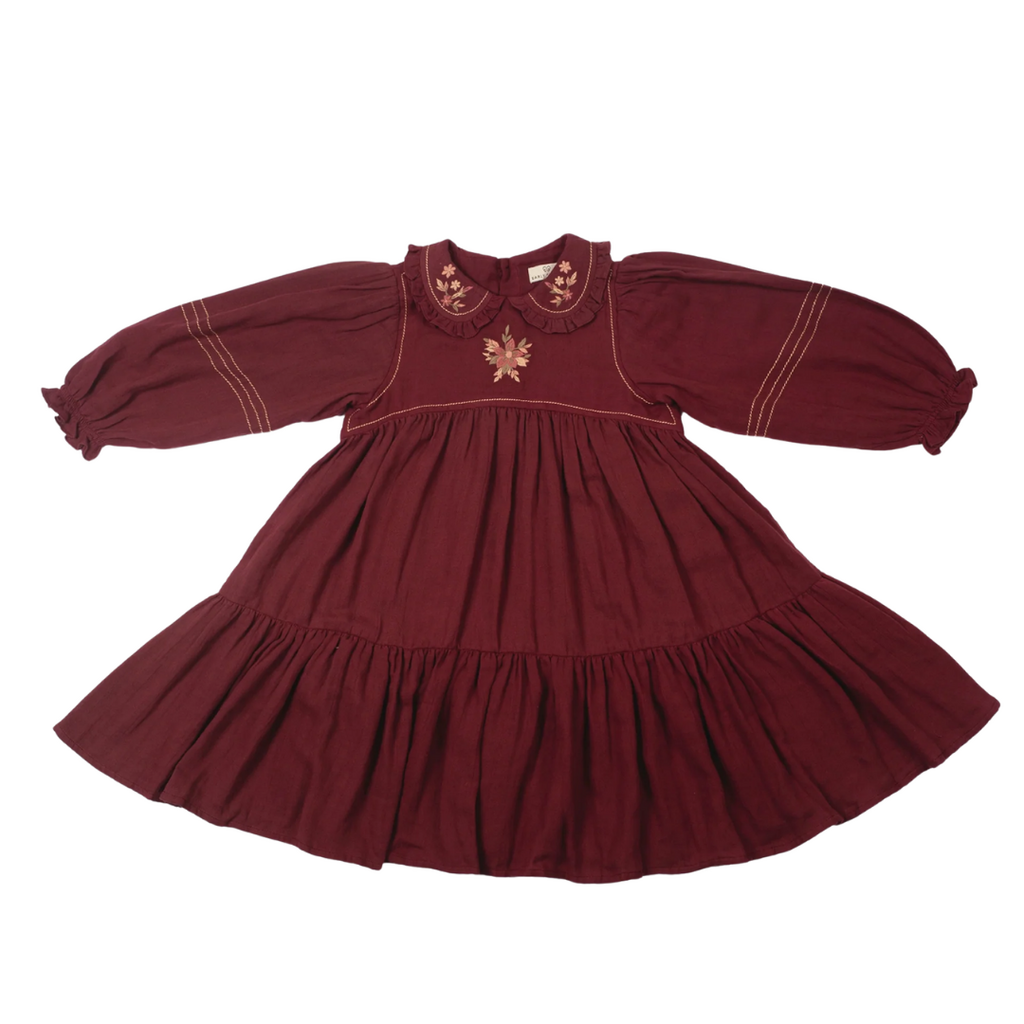 EARLY SUNDAY Marguerite Dress-Plum
