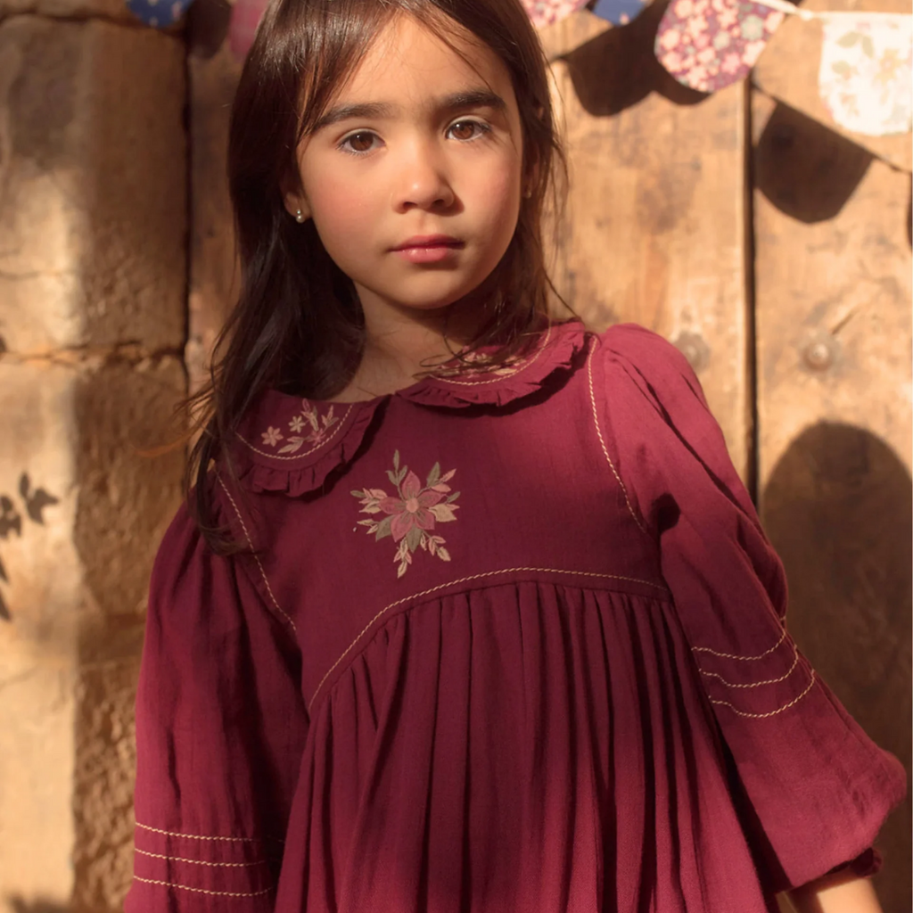 EARLY SUNDAY Marguerite Dress-Plum