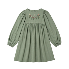 EARLY SUNDAY Bell Dress-Sage Green