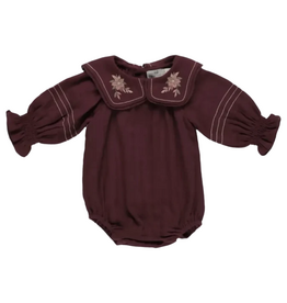 EARLY SUNDAY Gladys Babby Bubble Romper-Plum
