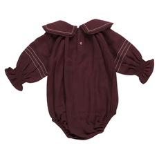 EARLY SUNDAY Gladys Babby Bubble Romper-Plum