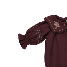 EARLY SUNDAY Gladys Babby Bubble Romper-Plum