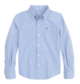 SOUTHERN TIDE BOYS IC BENGAL STRIPE SPORTSHIRT-COBALT BLUE