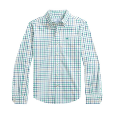 SOUTHERN TIDE BOYS TRADEWIND TATTERSAL SJ SPORT SHIRT-PERSIAN GREEN
