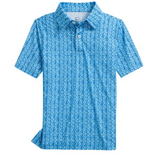 SOUTHERN TIDE BOYS DRIVER FISH PERFORMANCE POLO-OCEAN CHANNEL