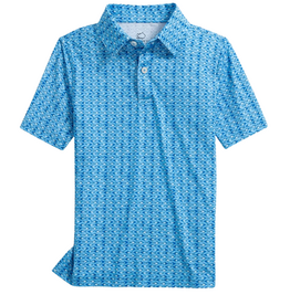SOUTHERN TIDE BOYS DRIVER FISH PERFORMANCE POLO-OCEAN CHANNEL