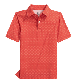 SOUTHERN TIDE BOYS DRIVER LOBSTER PERFORMANCE POLO-BURNT SIENNA