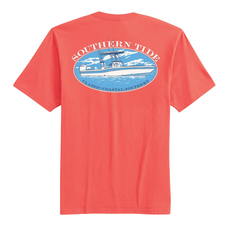 SOUTHERN TIDE BOYS SKIPJACK CENTER CONSOLE TEE-CORAL BEACH