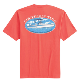 SOUTHERN TIDE BOYS SKIPJACK CENTER CONSOLE TEE-CORAL BEACH