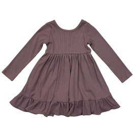 BABYSPROUTS GIRLS RIBBED BALLET DRESS-Plum
