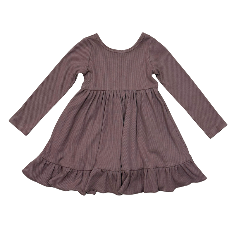 BABYSPROUTS GIRLS RIBBED BALLET DRESS-Plum